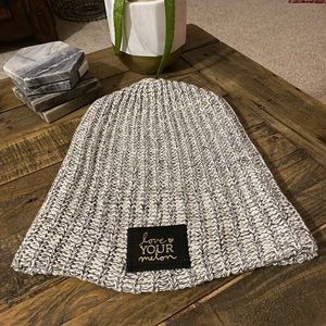 Love your melon black and white beanie with gold foil